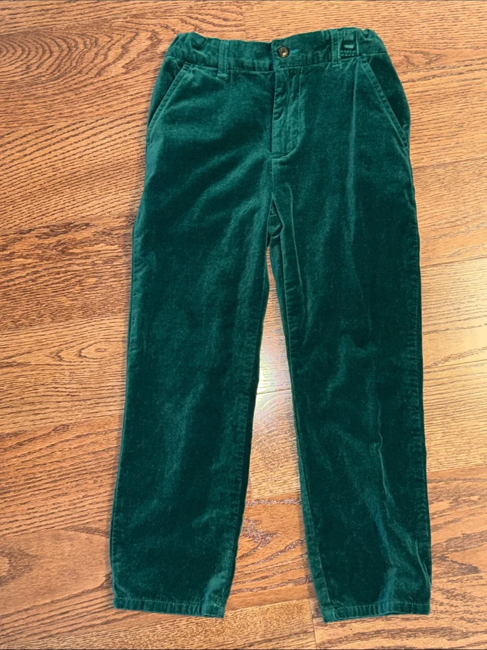 Size 7 boys green velvet dress pants from Gymboree.